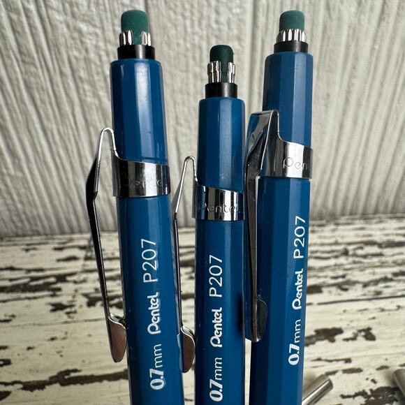 PENTE Mechanical Drafting Pencil 0.7 mm Blue Barrel P207 Bundle of 3 Lot Japan - Picture 7 of 7